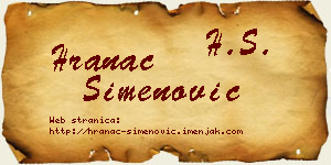 Hranac Simenović vizit kartica